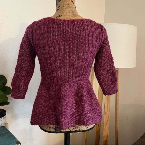 Free People Button Up Cardigan Purple 3/4
Sleeve Wool Size Small - Picture 2 of 5